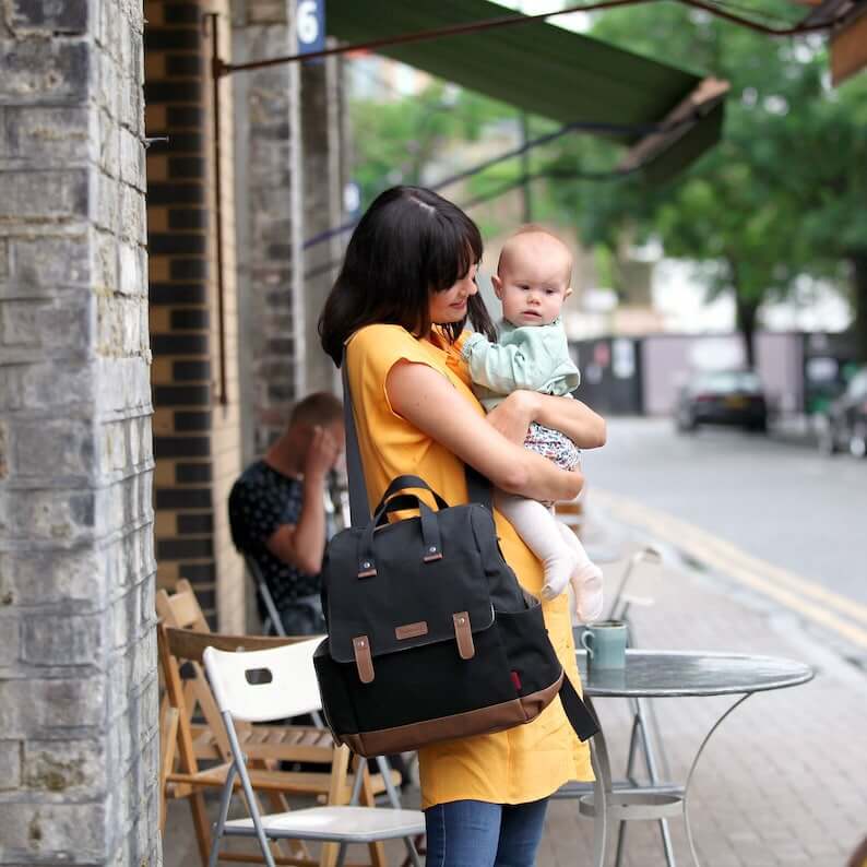Babymel Robyn Eco Nappy Backpack Black with Change Mat - Babymel