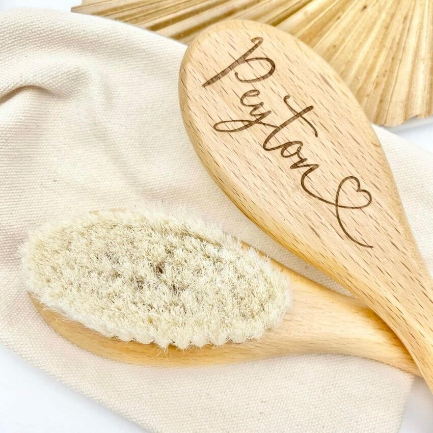 Personalised Wooden Baby Hair Brush | Newborn Gift - Lulu Babe