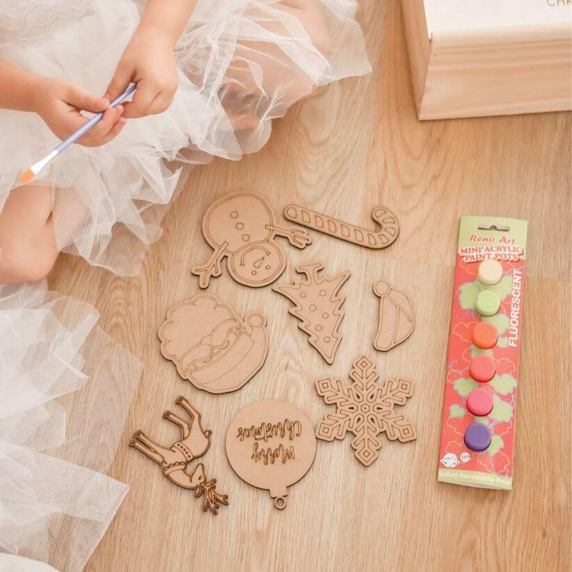 Wooden Christmas Decorations Paint Kit for kids - Lulu Babe
