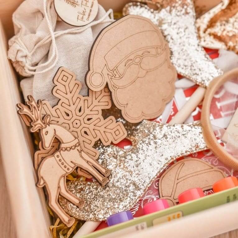 Wooden Christmas Decorations Paint Kit for kids - Lulu Babe
