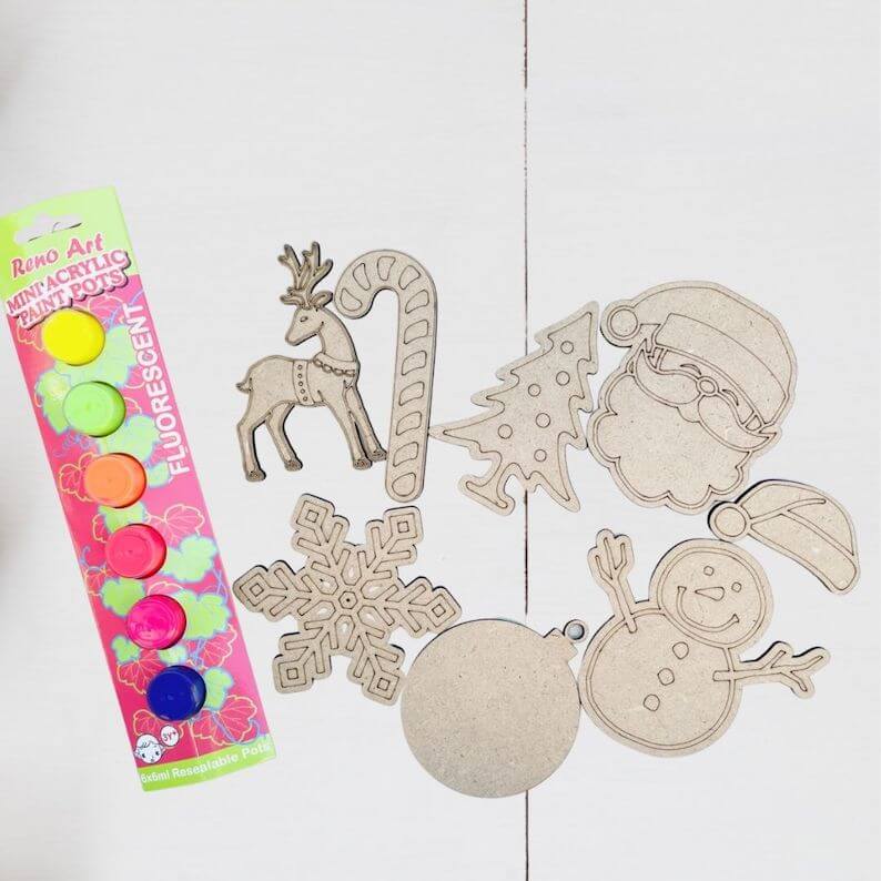 Wooden Christmas Decorations Paint Kit for kids - Lulu Babe