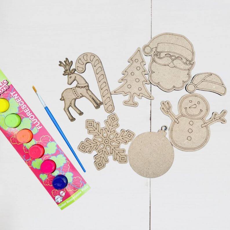 Wooden Christmas Decorations Paint Kit for kids - Lulu Babe