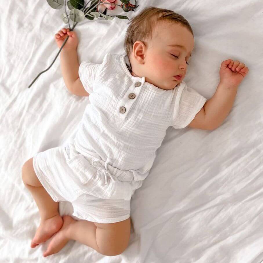 Muslin Toddler Outfit | Unisex Matching Top & Shorts Set - Lulu Babe