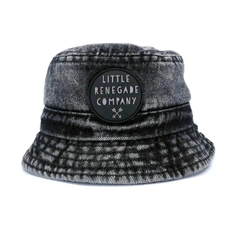 Black Denim Bucket Baby Hat | Little Renegade Company