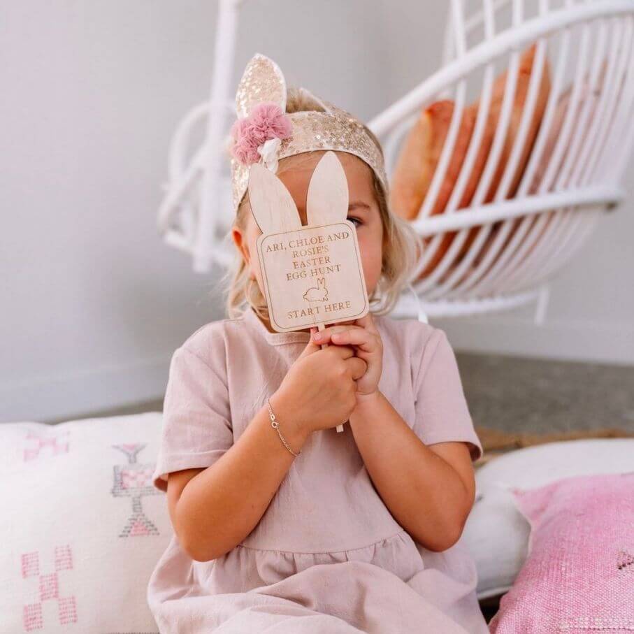 Personalised Wooden Easter Egg Hunt Signs