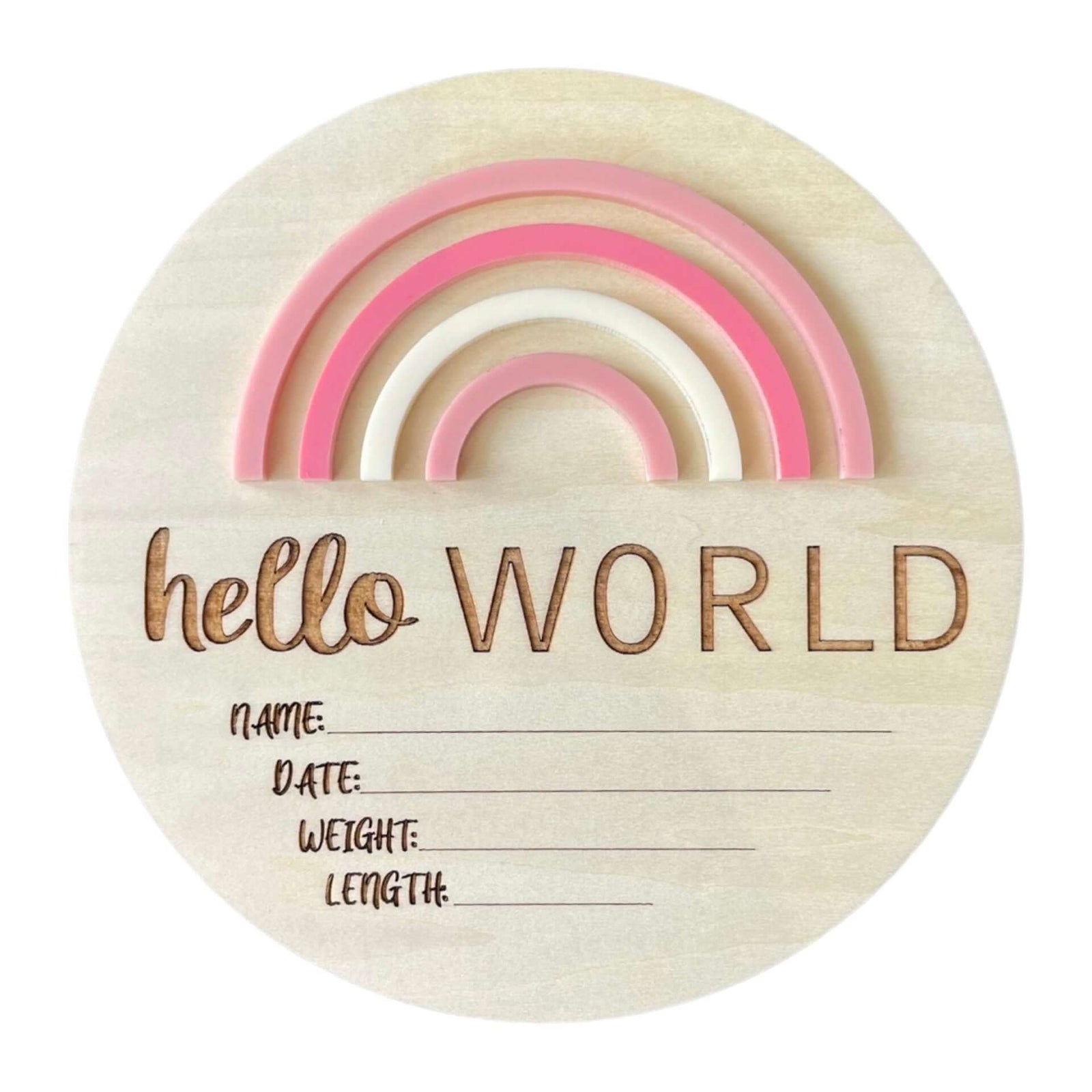 Birth Announcement Plaque - Hello World