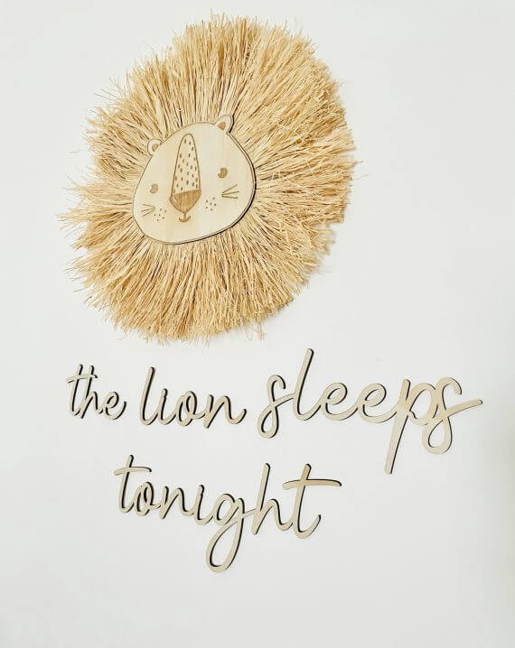 Raffia Lion Wall Hanging | Nursery Wall Decor - Lulu Babe