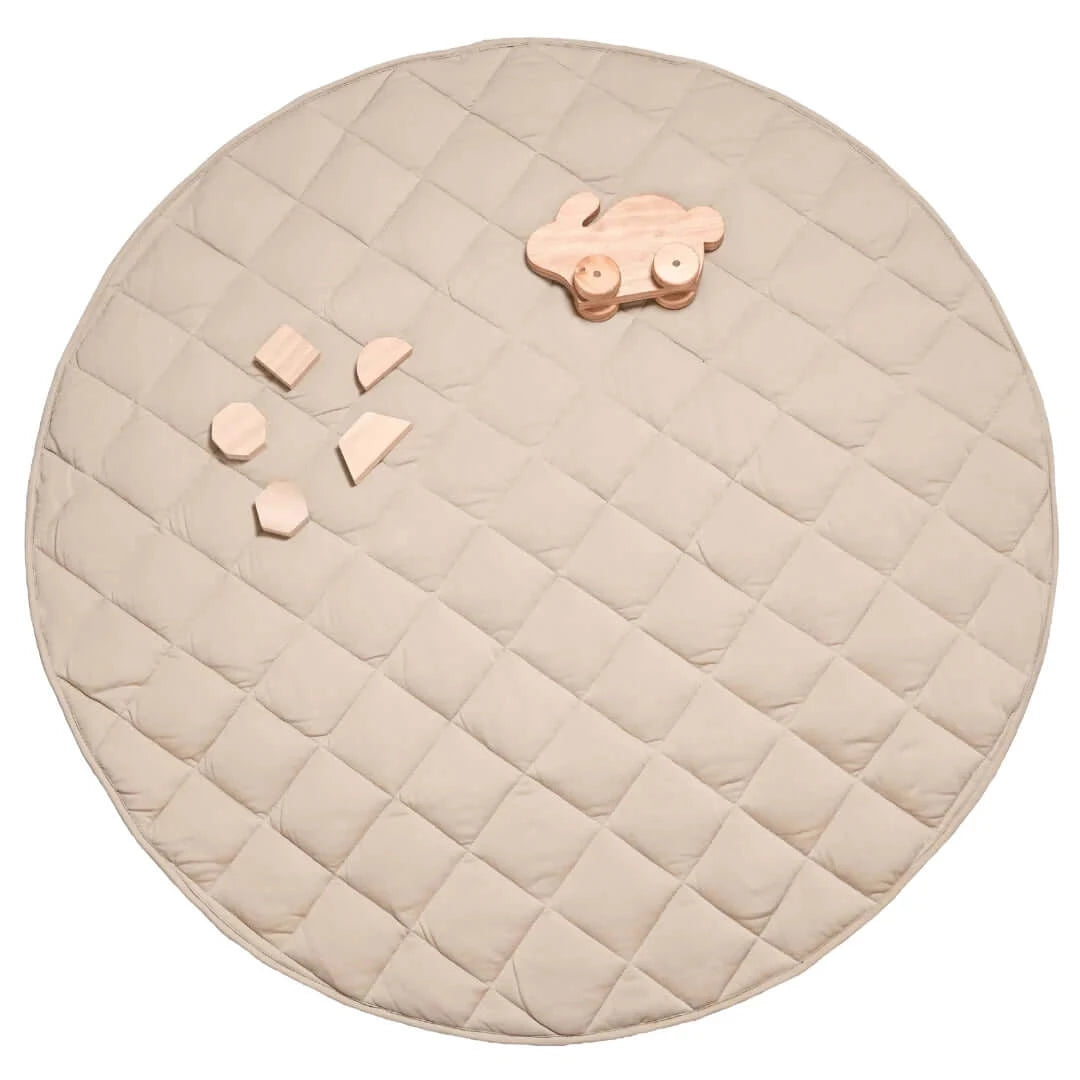 Jersey Quilted Play Mat | Round Padded Play Mat for Baby - Lulu Babe