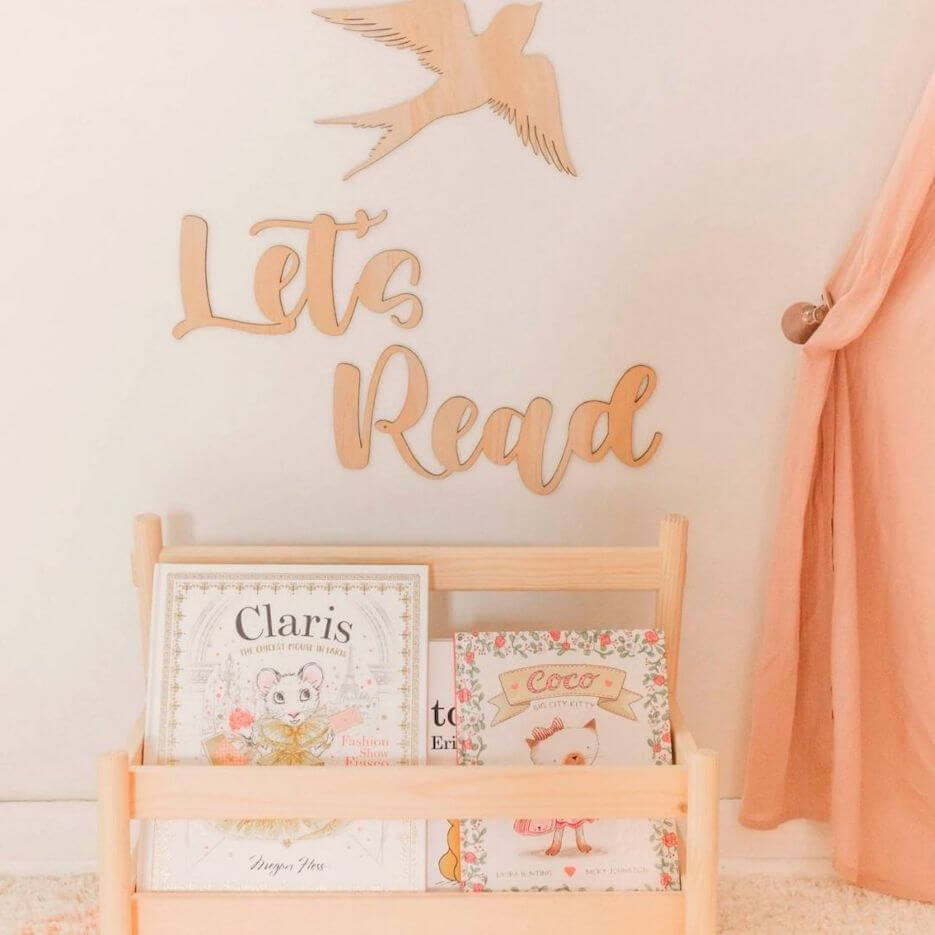 Let's Read Wooden Sign | Kids Bedroom Sign