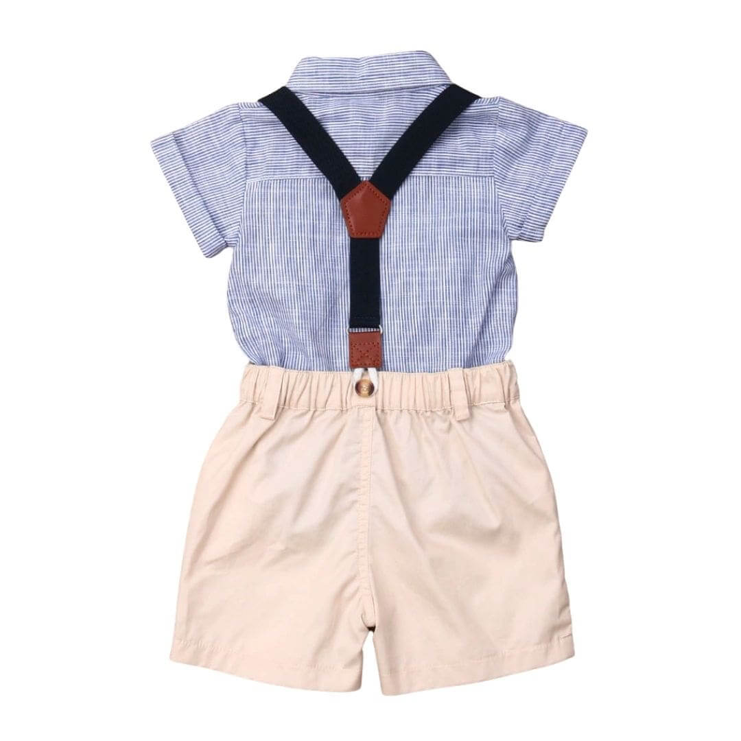Baby Boy Bow Tie & Suspenders Formal Outfit (in 0-6 months, 6-9 months, 6-12 month &  12-18 months, 18-24 months) - back