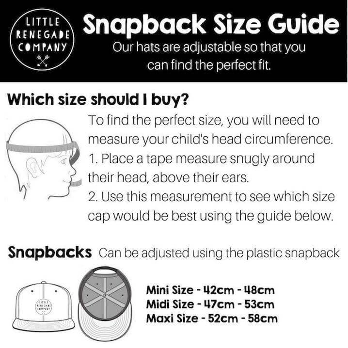 Snapback Cap Size Guide - Little Renegade Company