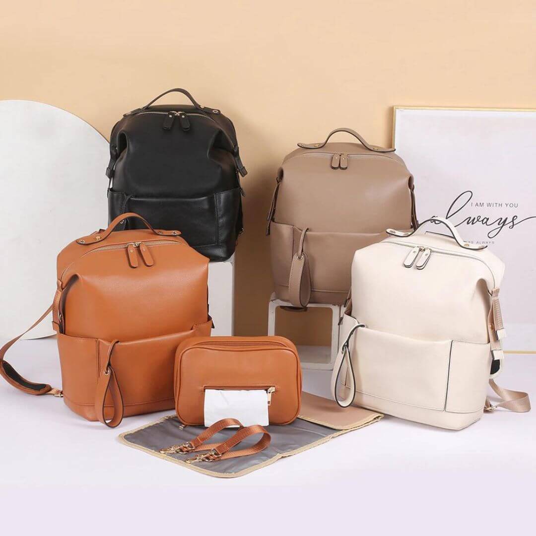 Penelope Nappy Bag | Available in tan, black, fawn and cream