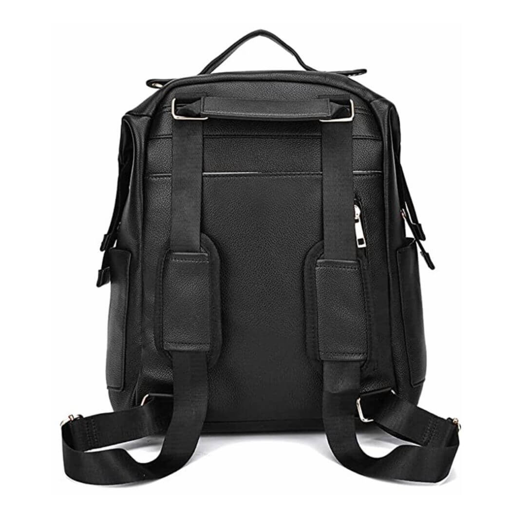 Penelope Nappy Bag Black | Convertible Nappy Backpack - Lulu Babe