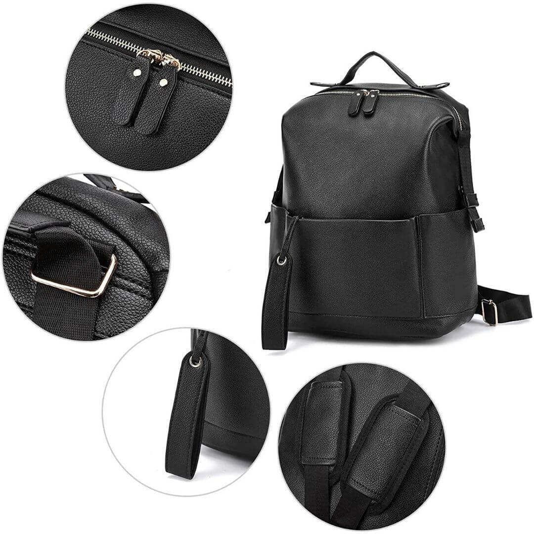 Penelope Nappy Bag Black | Convertible Nappy Backpack - Lulu Babe