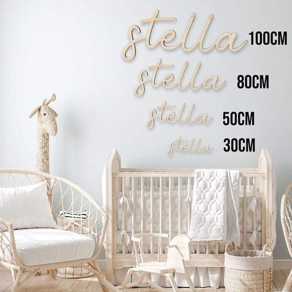 Baby Name Signs - size options | Personalised Nursery Name Plaque - Lulu Babe