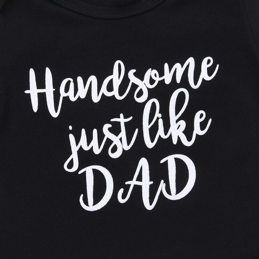 Handsome Just Like Dad Baby Set - closeup