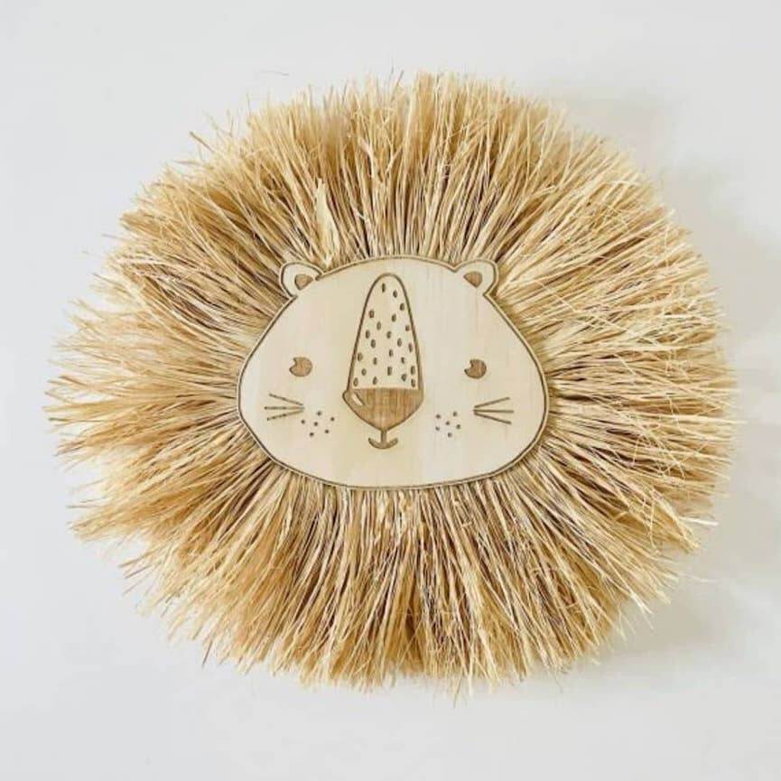 Raffia Lion Wall Hanging | Nursery Wall Decor - Lulu Babe