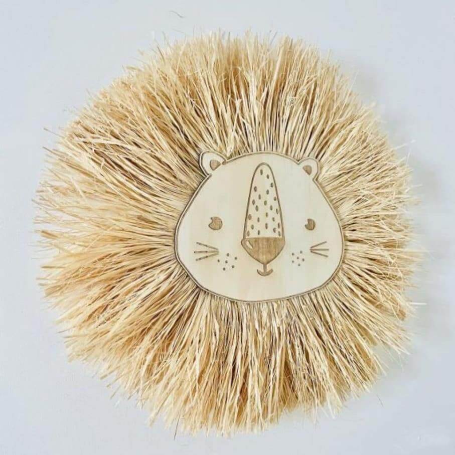 Raffia Lion Wall Hanging | Nursery Wall Decor - Lulu Babe