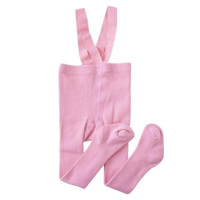 Ribbed Baby Suspender Tights Pink - Lulu Babe