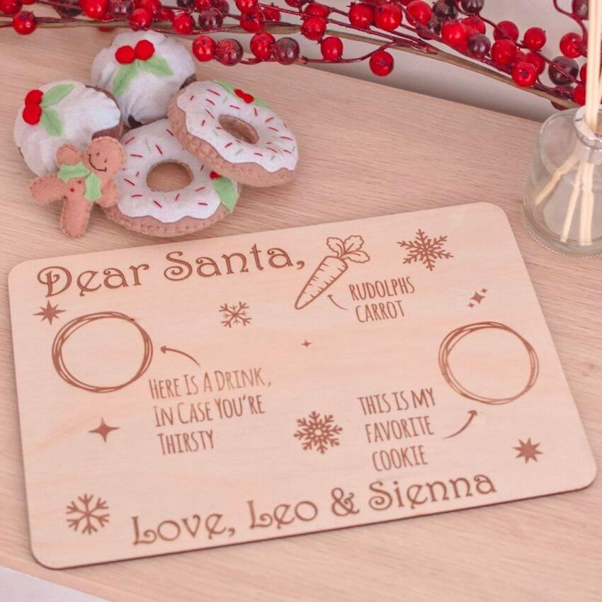 Personalised Wooden Santa Tray