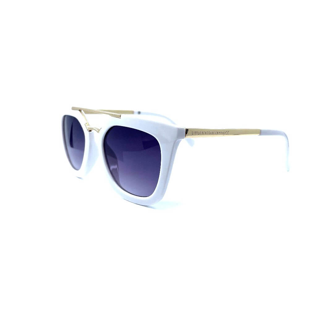 White kids Coco sunglasses by Little Renegade Company