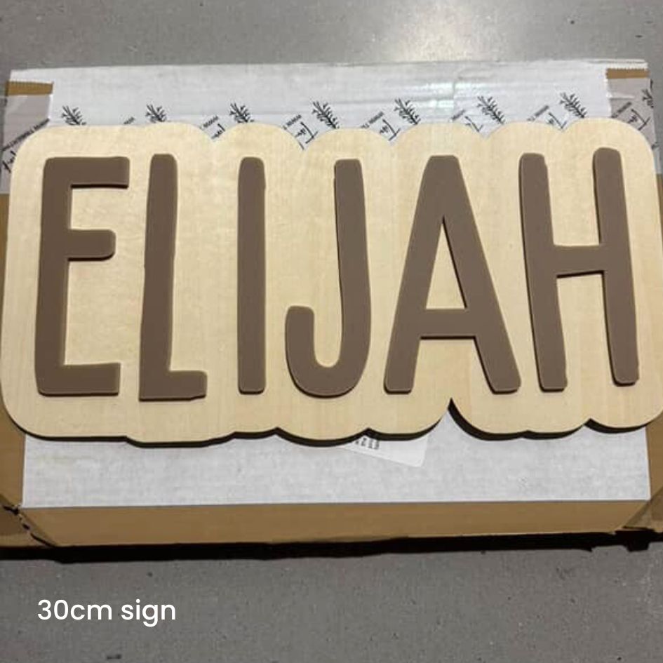 Personalised 3D Name Sign for Kids | Custom Acrylic & Wood Wall Plaque