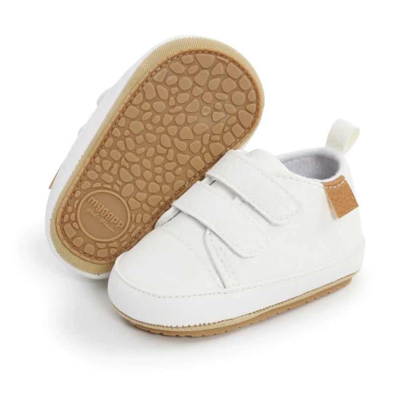 Vintage Velcro Baby Sneakers White - Classic Style for Little Feet - Lulu Babe