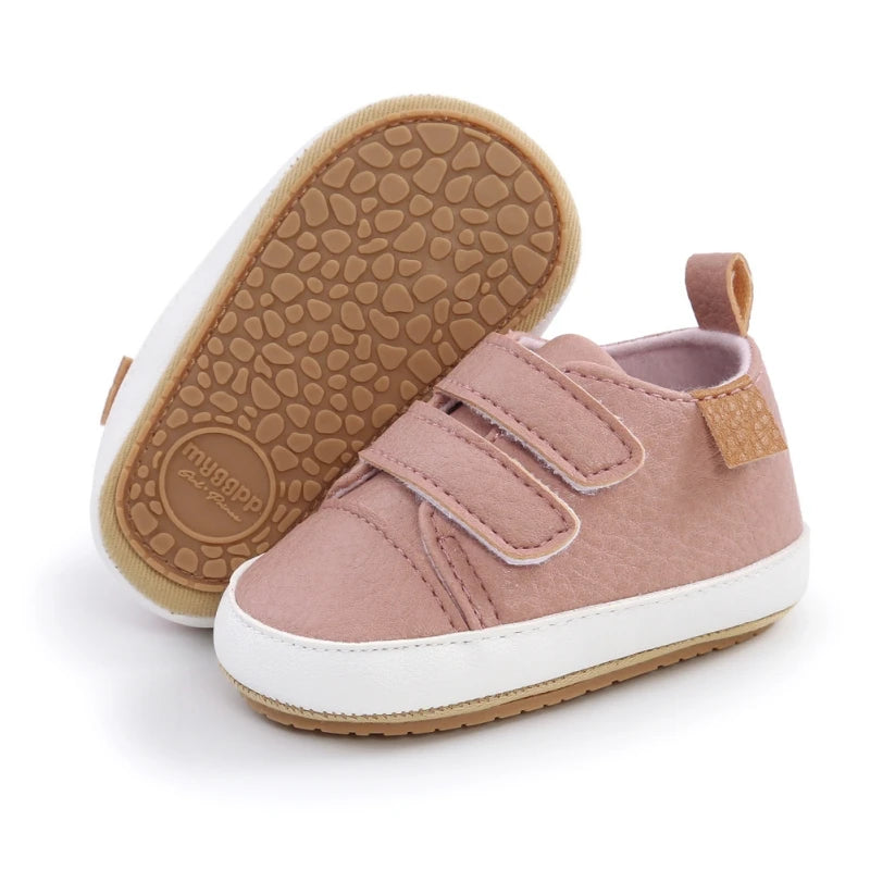 Vintage Velcro Baby Sneakers Pink - Classic Style for Little Feet - Lulu Babe