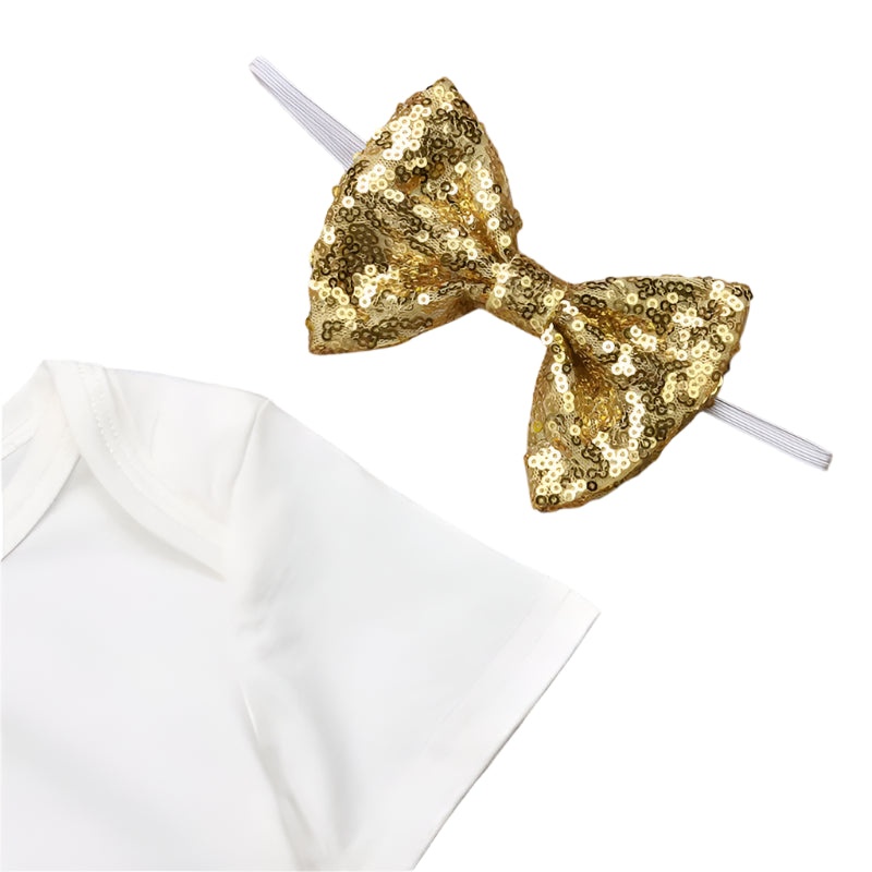 Daddy's Princess Set | Baby Girl Outfit with Sequin Bows - Lulu Babe