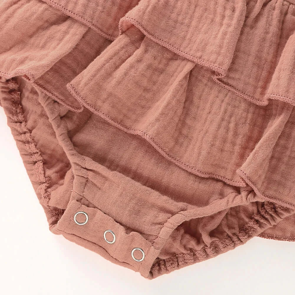 Jennifer Ruffle Baby Girl Romper | Adorable Frills & Backless Design - Lulu Babe