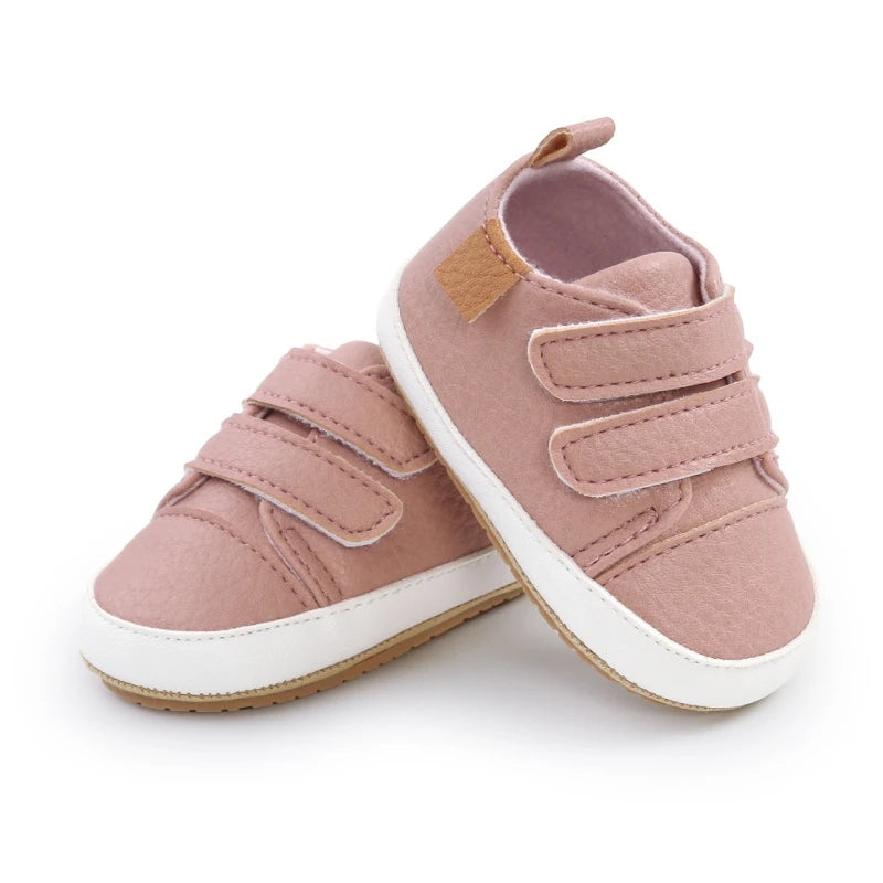 Vintage Velcro Baby Sneakers Pink - Classic Style for Little Feet - Lulu Babe