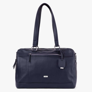 VANCHI Steffi Carryall | Black Vegan Leather Designer Nappy Bag - Lulu Babe