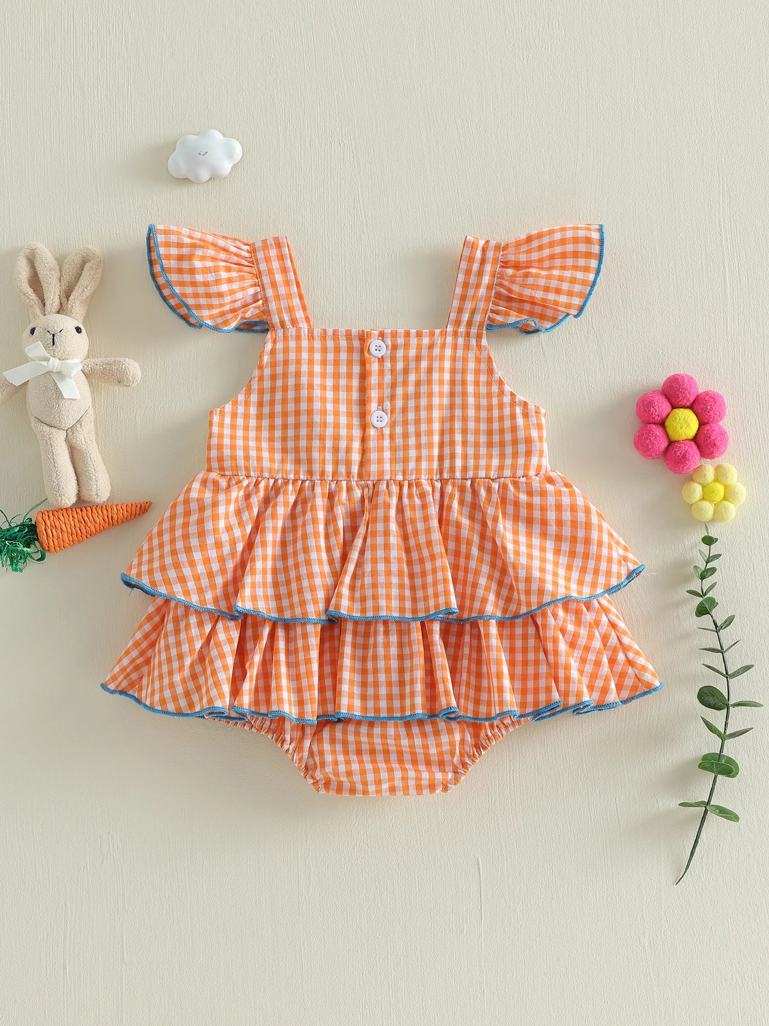 Gingham Bunnies Romper