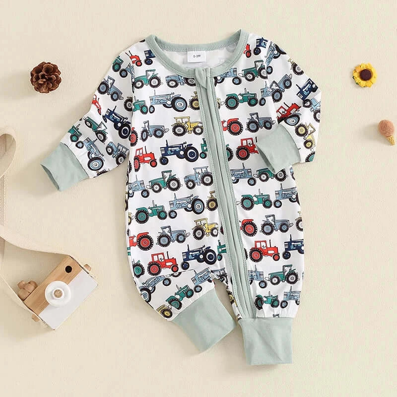 Tractor Zipper Onesie