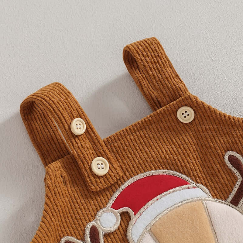 Reindeer Corduroy Baby Romper | Baby's First Christmas Outfit - Lulu Babe