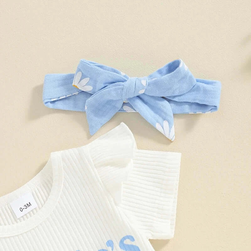 Auntie's Bestie Daisy Set | Stylish Onesie & Shorts Set - Lulu Babe