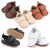 Avery Vegan Leather Baby Shoes in cream, white, tan, brown and black. Stylish unisex loafers for pre-walkers.