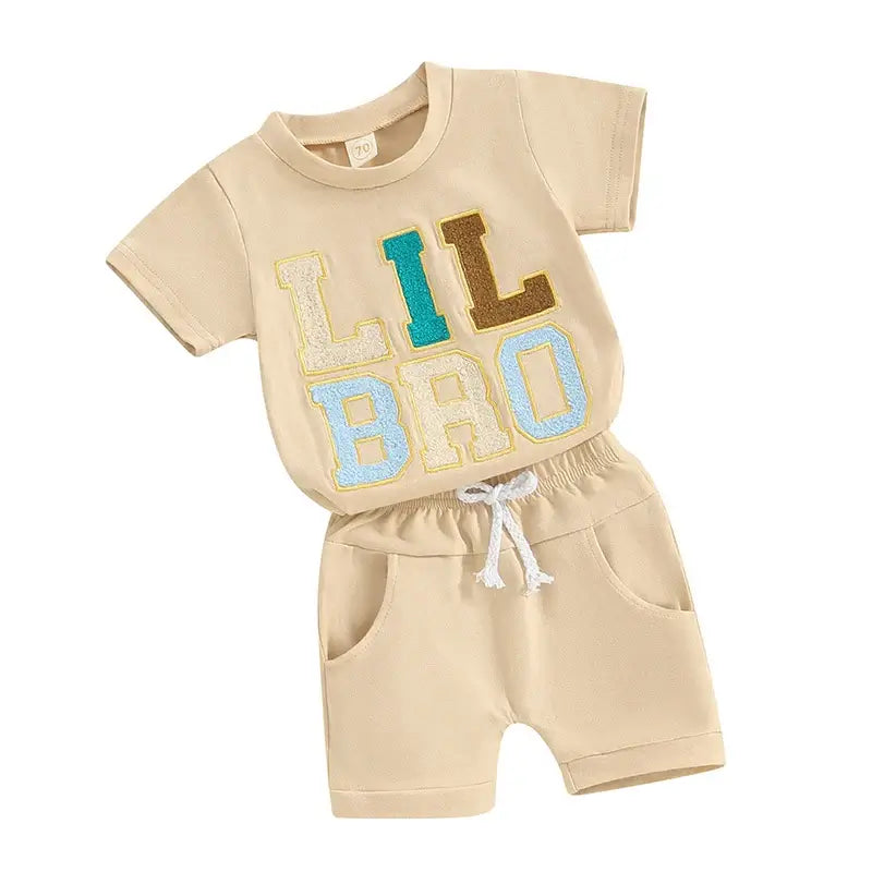 Lil Bro Shorts Set | Cute Baby Brother Outfit - Lulu Babe - Lulu Babe