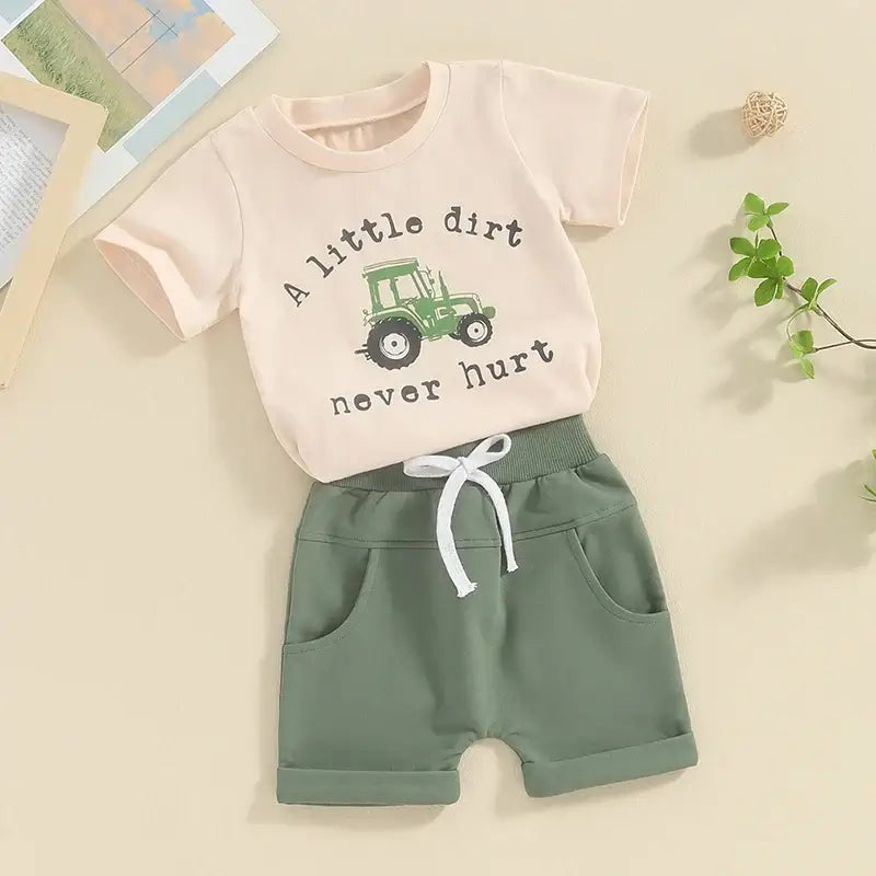 A Little Dirt Never Hurt Set | Toddler T-Shirt & Shorts Set - Lulu Babe