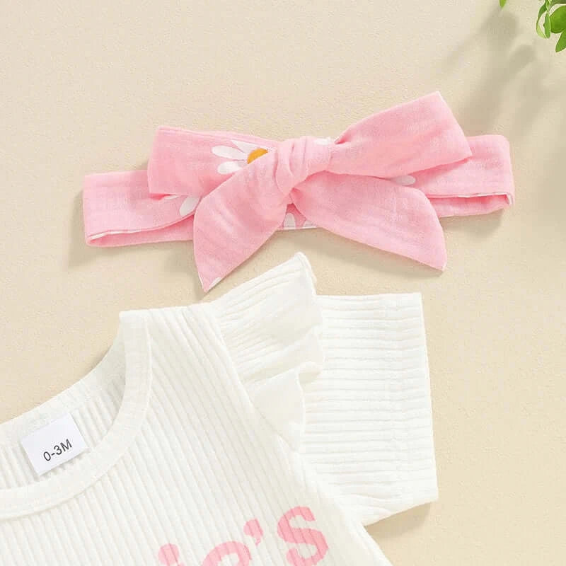 Auntie's Bestie Daisy Set | Stylish Onesie & Shorts Set - Lulu Babe