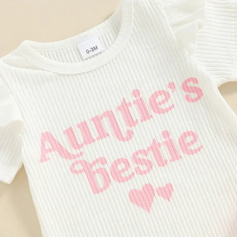 Auntie's Bestie Daisy Set | Stylish Onesie & Shorts Set - Lulu Babe