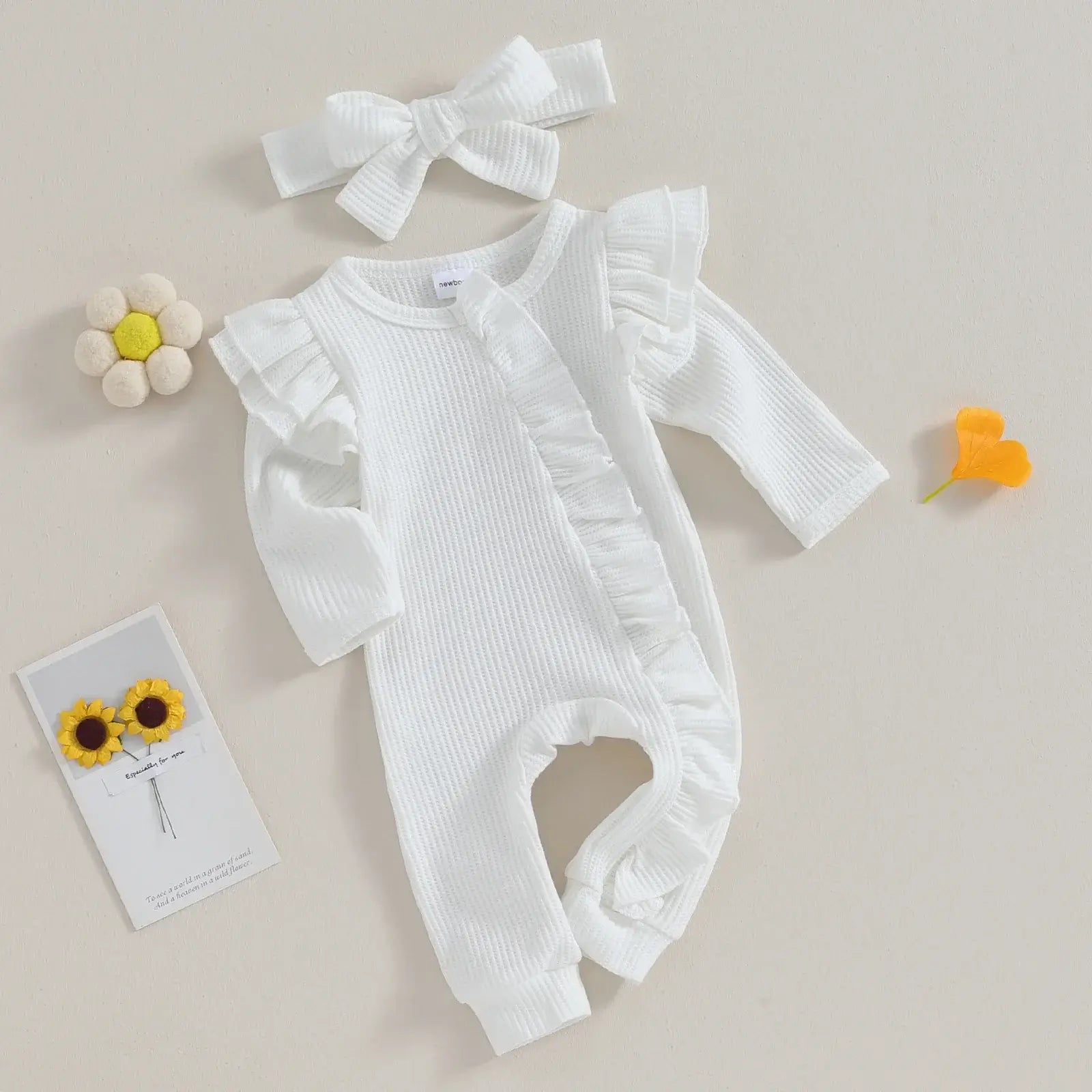 Whitney Ruffle Zipper Baby Onesie | Newborn Coming Home Outfit - Lulu Babe