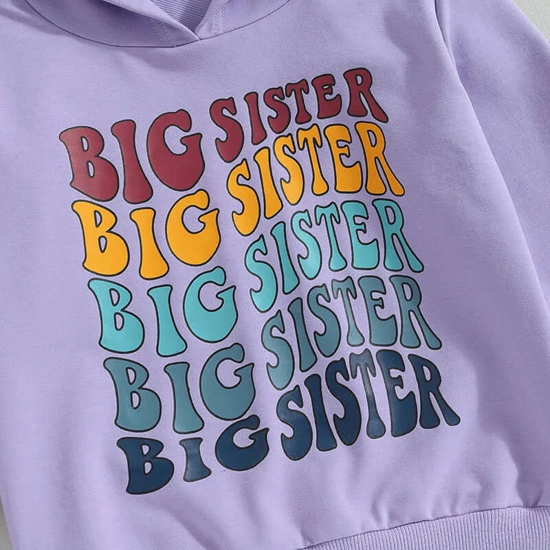 Big Sister Hoodie | Stylish Sibling Pullover for Girls (1-6 Years) - Lulu Babe