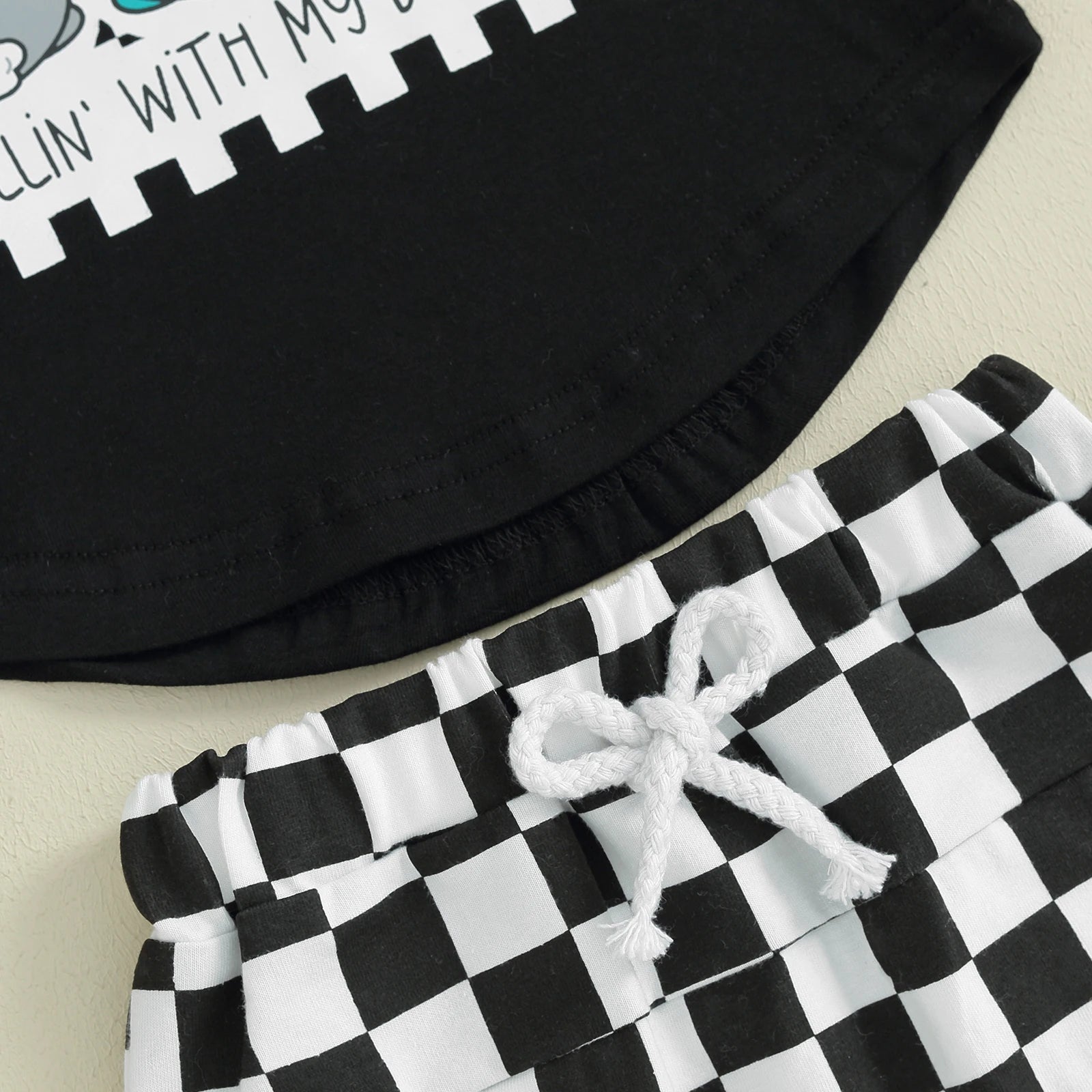 Checkerboard Bunny Shorts Set