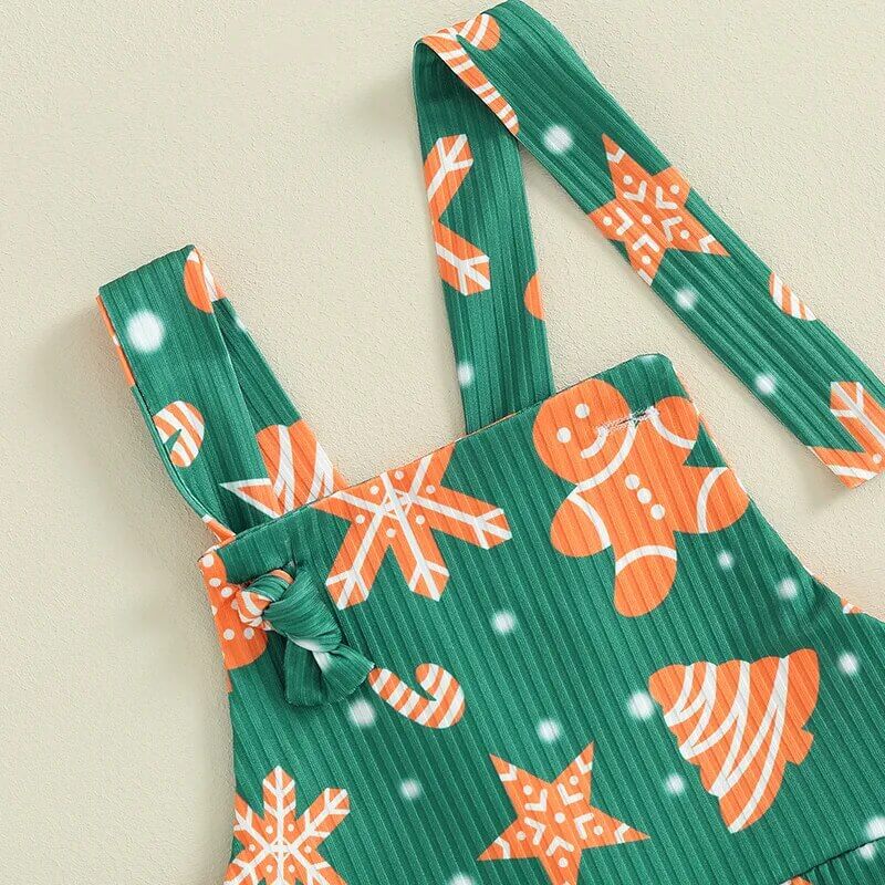 Festive Flare Jumpsuit | Girls Christmas Overalls - Lulu Babe