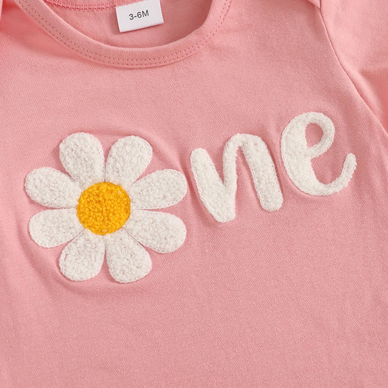 One Daisy Flare Set | Baby Girl First Birthday Outfit - Lulu Babe