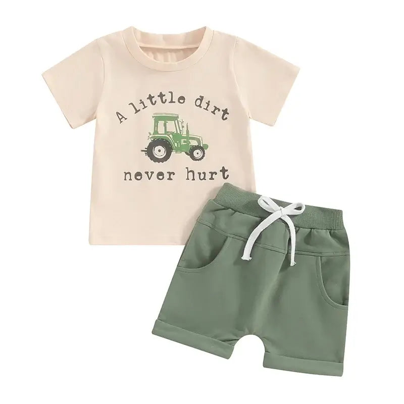 A Little Dirt Never Hurt Set | Toddler T-Shirt &amp; Shorts Set - Lulu Babe