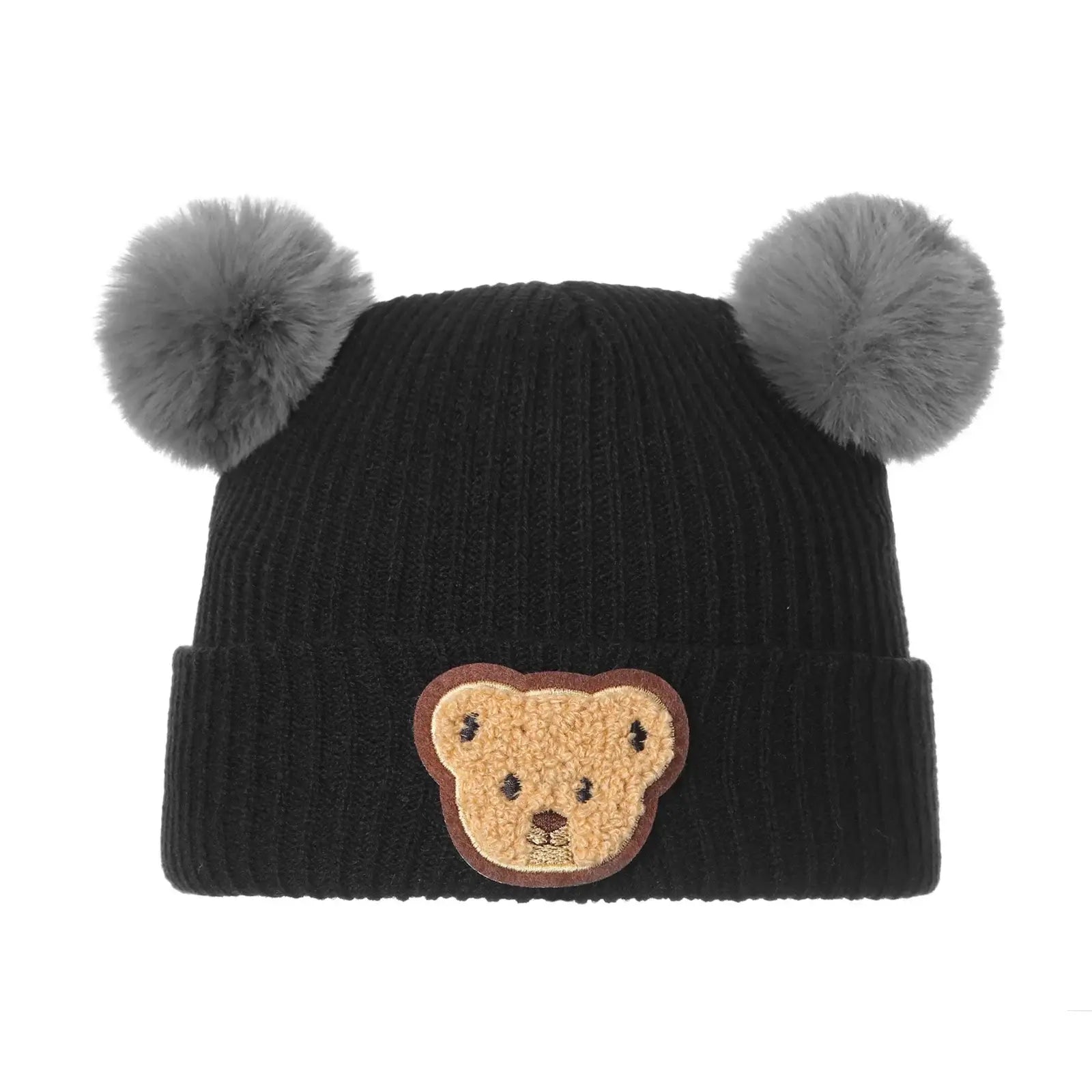 Teddy Pom Pom Beanie | Cute & Cozy Knit Beanie for Baby & Toddler - Lulu Babe