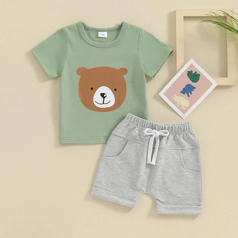 Teddy Bear Baby & Toddler Shorts Set | 0-3 Years - Lulu Babe