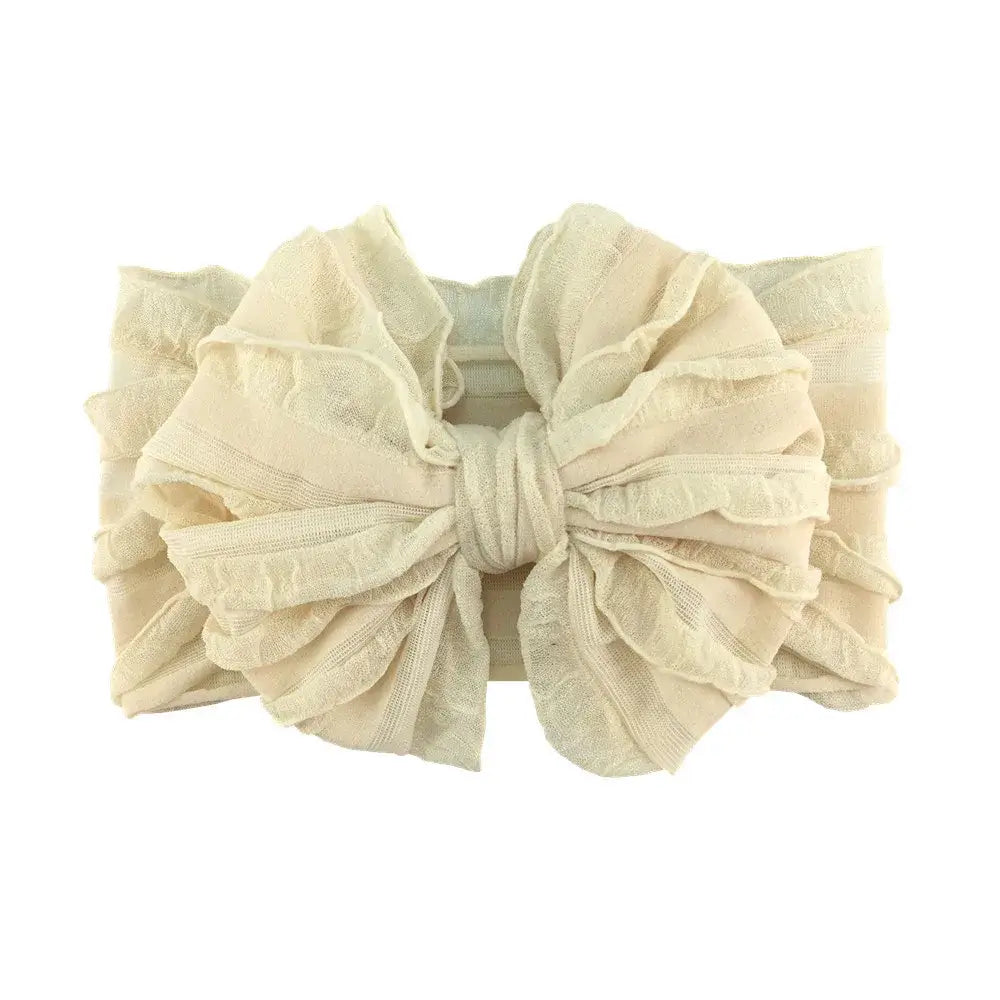 Ruffle Baby Bow Headband | Soft & Stylish Baby Girl Accessory - Lulu Babe